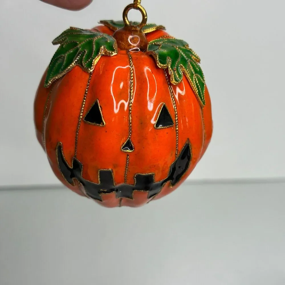 Smithsonian Institution Warshaw Coll 3 Halloween Ornaments Pumpkin Cat Ghost